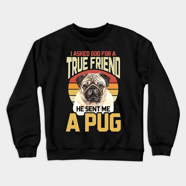 Retro Pug Crewneck Sweatshirt by ShirtsShirtsndmoreShirts